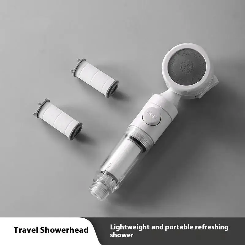 1 Set Household Handheld Shower Nozzle Portable Travel Filtered Shower Head 3 Modes Universal Shower Spray Shower Accessory