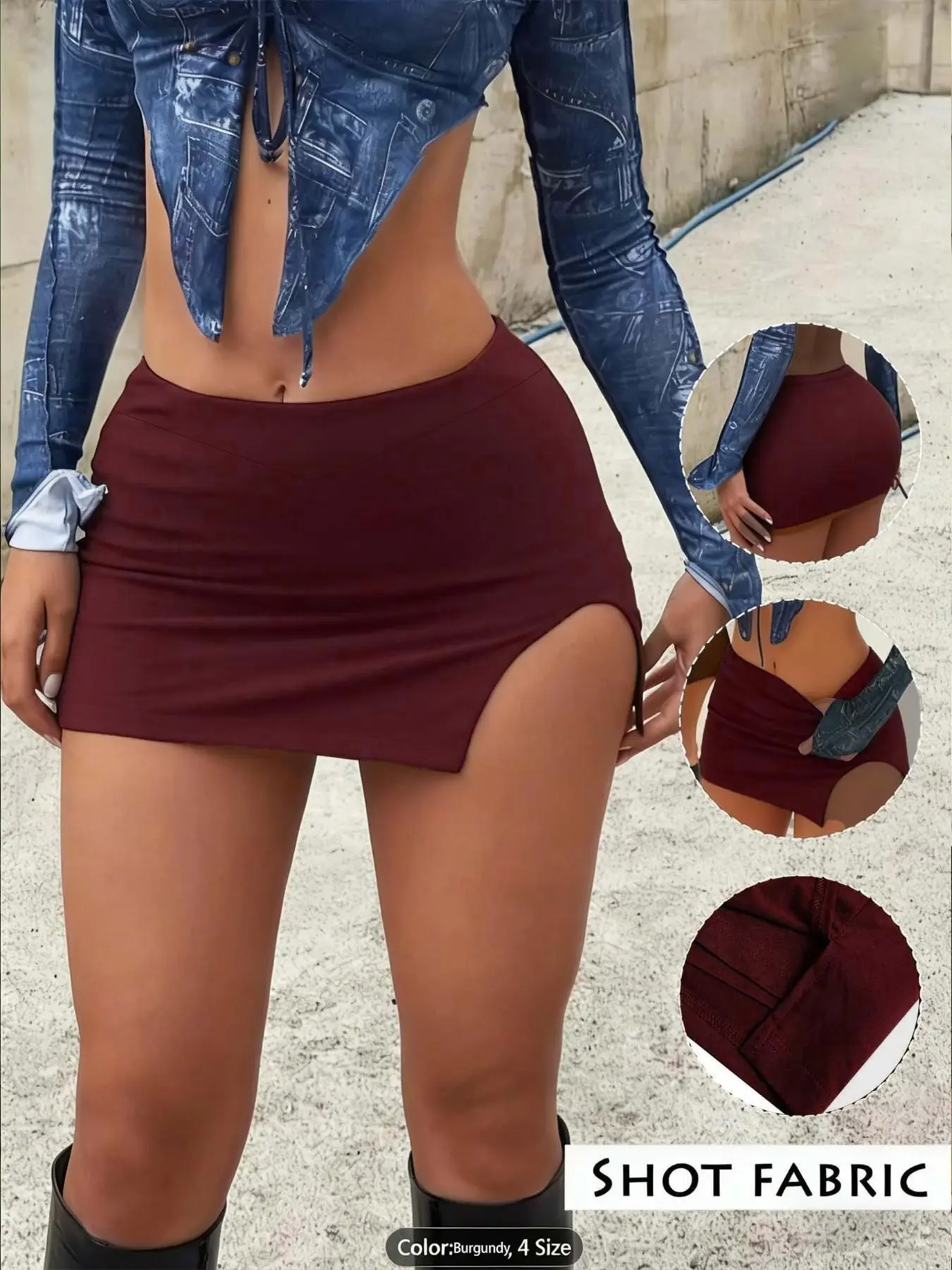 Ludmilla Musera Tailored Low Rise Mini Skirt, Elegant Summer Y2K Style, Slim-Fitting Plain Design, Perfect for All Seasons