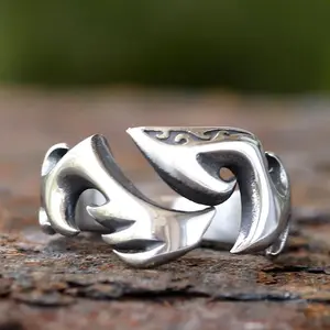 2024 Flame Men's Ring Women's Ring Personalized Retro Hip Hop Opening Fashion Accessories Y2K Couple Party Jewelry Gift