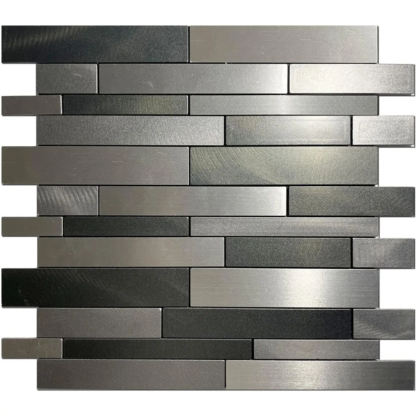 10 Sheets Peel and Stick Self-Adhesive Mosaic Backsplash Tile for Kitchen Bathroom Vanities Fireplace Décor Laundry Table (Light Dark Gray Series)