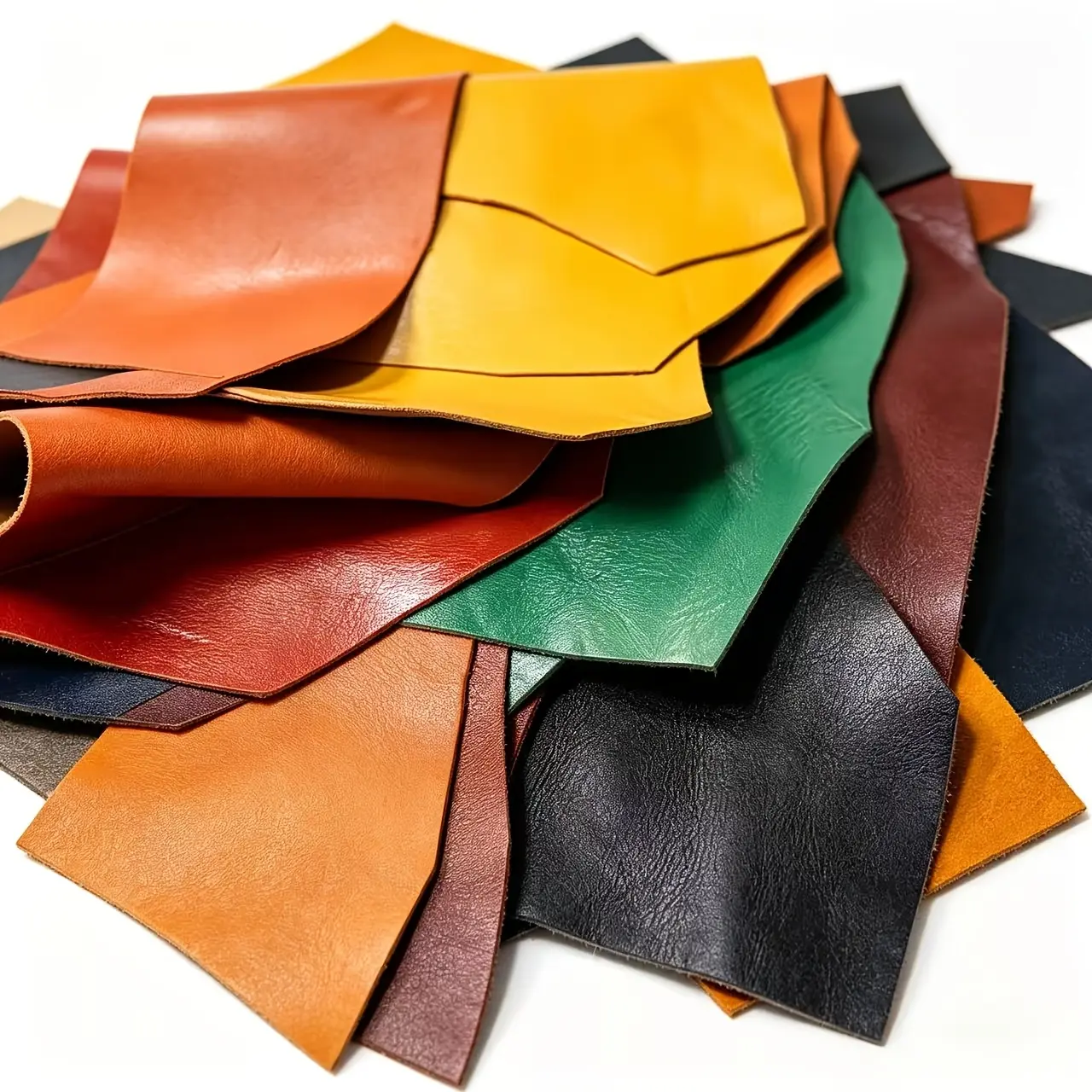 The first layer of cowhide leather scraps, thickness 1 to 1.8mm multi-color mix, leather processing supplies for handmade and work, cowhide cloth and leather roll DIY material