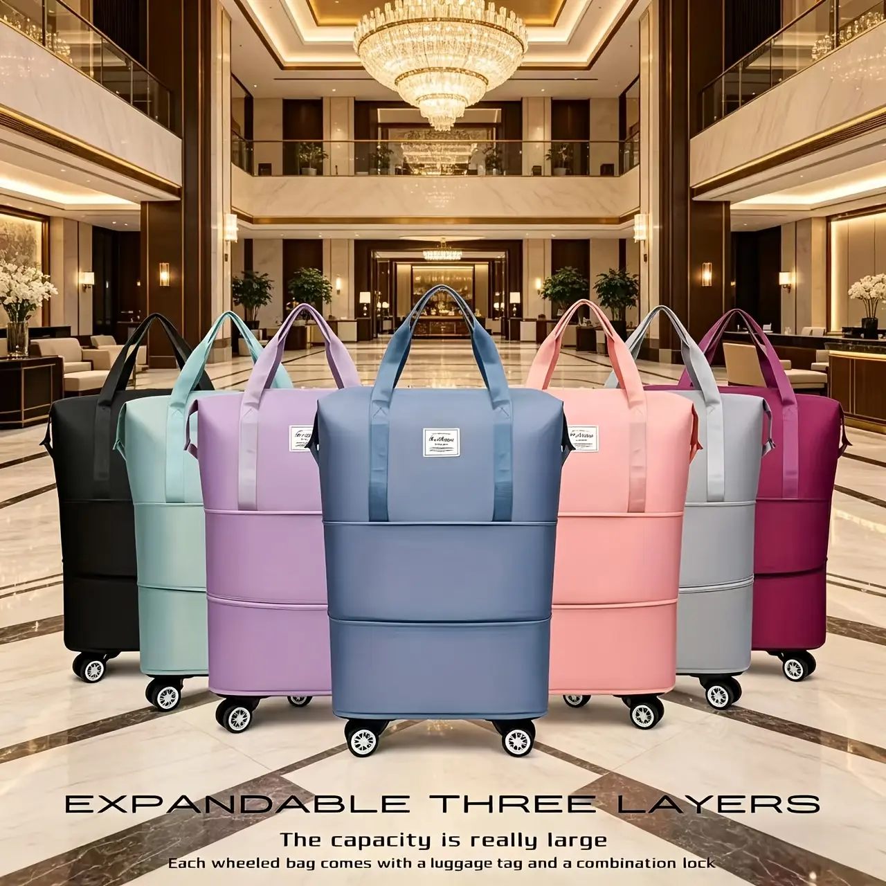 360 Degree Rotating Detachable Travel Bag 3-in-1 Expandable Folding Luggage Bag - Made Of Large Capacity And Durable Nylon Material, Suitable for Business Travel, Weekend Short Distance, Moving And Other Scenarios. Comes with A Wheeled Travel Box, Ra