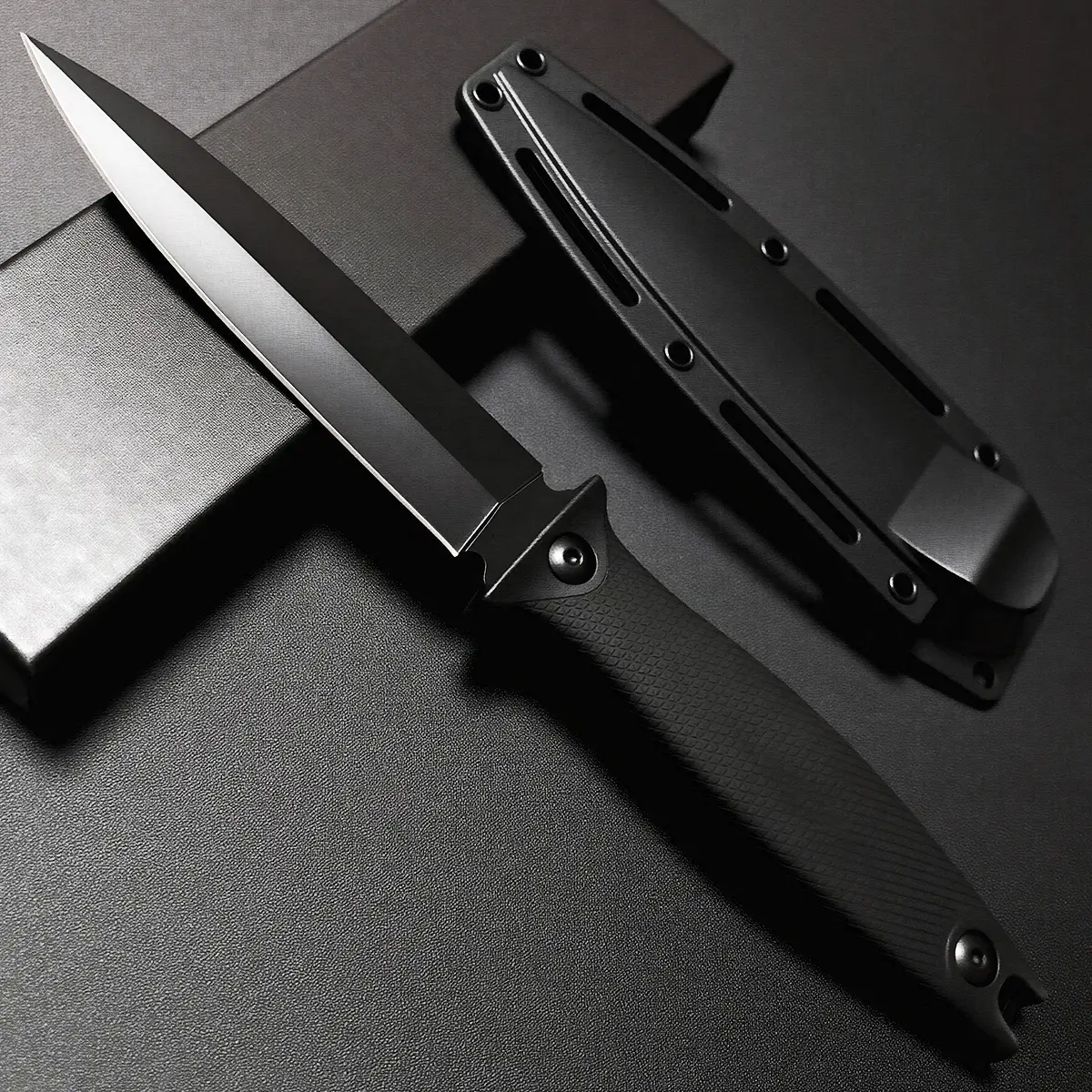 Fixed Blade Knife,8Cr13MoV Steel With Black Oxide Coating,Lightweight Full Tang Structure,Non Slip ABS Handle,Portable EDC Everyday Carry Bushcraft Utility Camping Hunting Survival Gear,Father’s Day,Thanksgiving&Christmas Present For Outdoor Enthusiasts