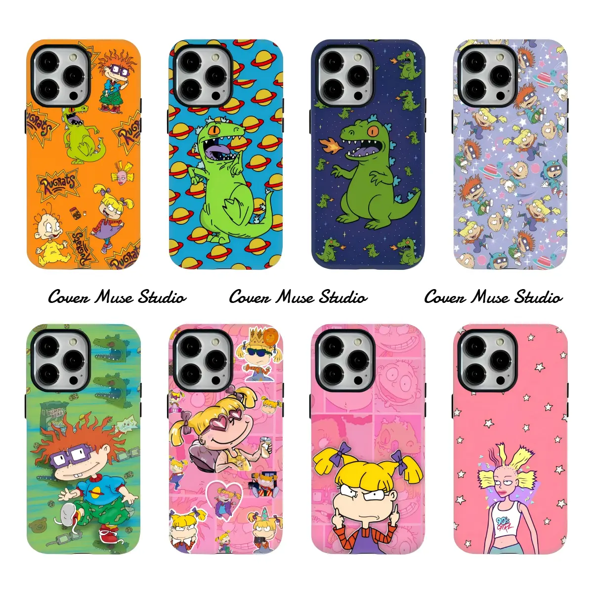 Magnetic Vintage Rugrats Angelica 2 in 1 Filim Phone Case, 90s Nostalgic Cartoon Print, Compatible with iPhone 17 16 15 14 13 12 11, Y2K Kidcore Aesthetic Cover