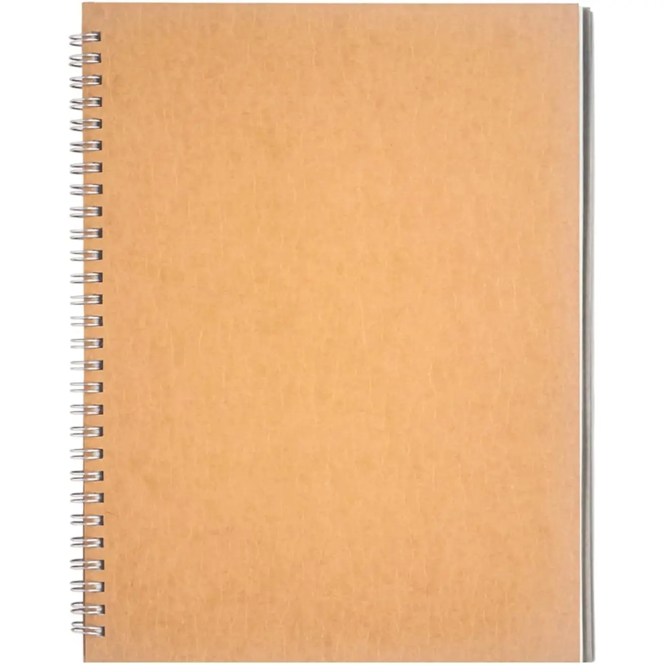 10 x 7.5 Inch Blank Spiral Notebook, 100 GSM Paper, 100 Pages / 50 Sheets, Soft Cover Sketchbook with Writing Backboard, 1-Pack, Brown