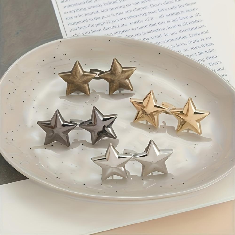 Jeans Button Tightener Set, Star Style 2 Sets/4 Sets Handmade Jeans Button Pins, Easy Installation Waist Tightener Buttons