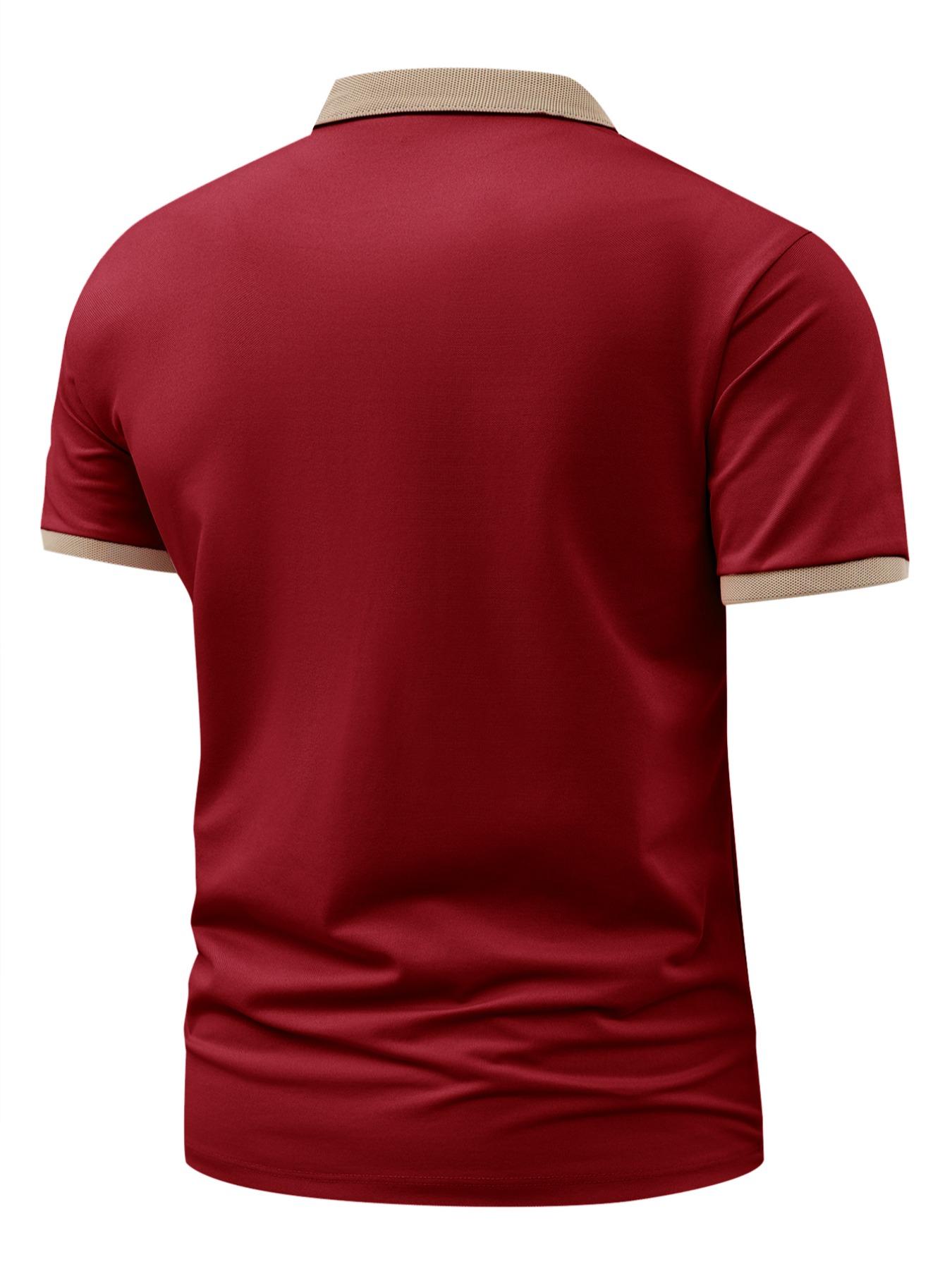 Men's Regular Fit Letter Print Shortsleeve Polo Shirt, Casual Short Sleeve Collared Top for Summer, Fashion Men's Clothes for Daily Wear, Menswear, Smooth Casual Fit Chic Fashion Casual, Golf Shirt