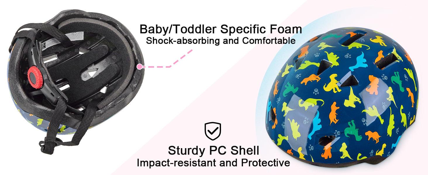 AGS Toddler Helmet, Baby Infant Kids Bike Helmet for Kids Age 1-3/2-4/3-5/5-8 Adjustable Toddler Bike Helmets for Boys Girls for Scooter Skateboard Cycling