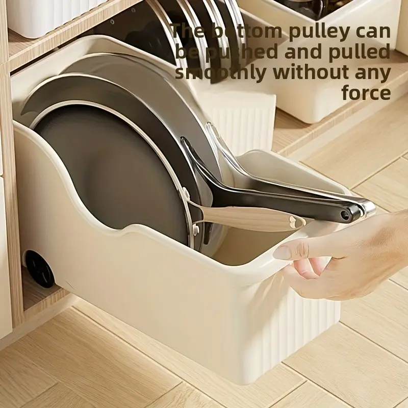 3pcs Storage Boxes with 6 Wheels, No Lid Practical Deep Long Plastic Organizer Bins, Ideal for Clothing Storage, Clothes, Toys, Snacks, Home Storage