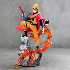 Naruto Shippuden Naruto & Sasuke Figure, Anime Collectible Model, Desktop Scene Decor, Gift Idea, Detailed Design, Perfect for Fans