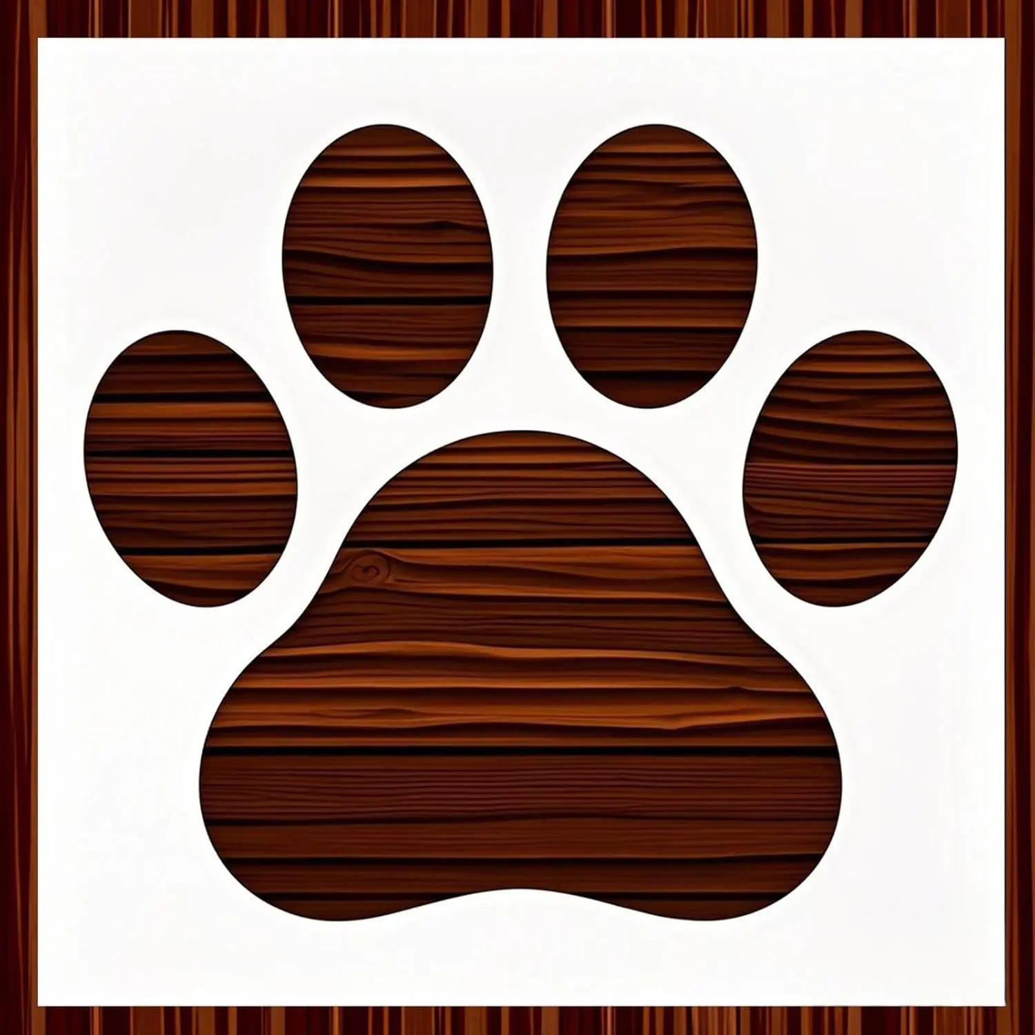 12x12Inch Reusable Wall Stencils for Painting on Wood Wall Cement Cat Dog Paw Print Stencils for Home Decor (Paw A)