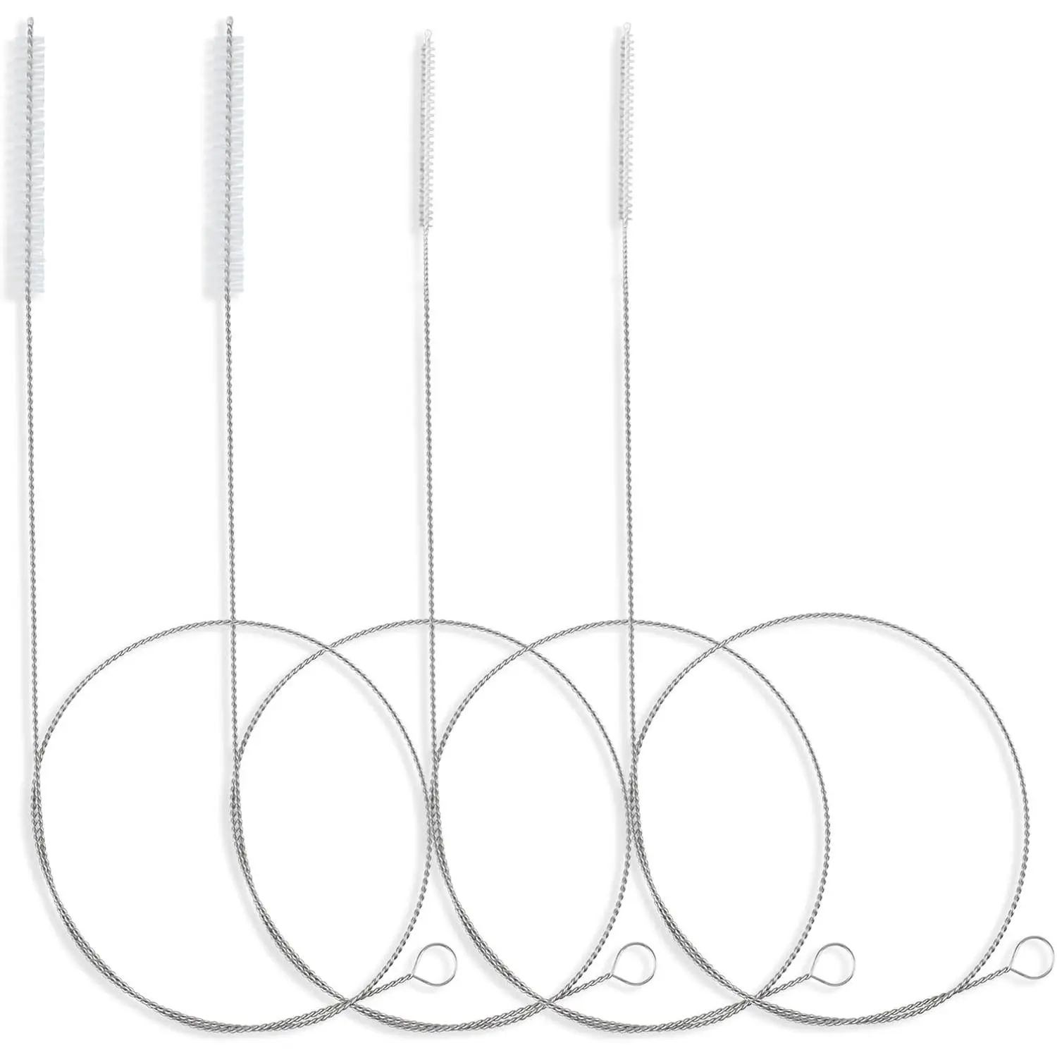 40 Inches Brush Cleaner for Cleaning Straw, Kegerator, Feeding Tube, Siphon Hose, Sunroof Drain, Refrigerator Drain, 4PCS (White)