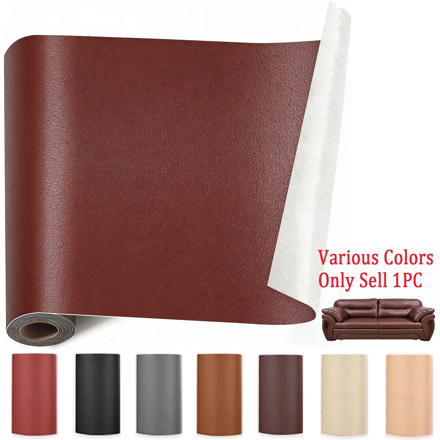 Leather Repair Kit, Self-Adhesive Leather Patch, 30x50cm/30x100cm, Waterproof Durable DIY Fix for Furniture, Car Seats, Bags, Wallets