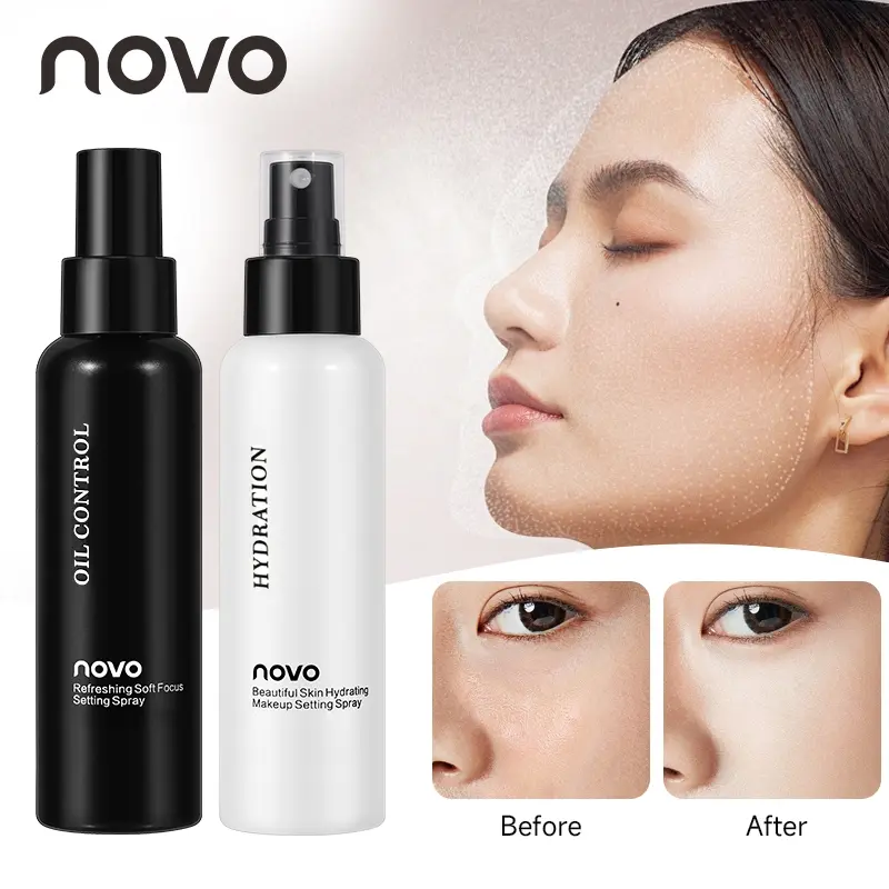 NOVO Long Lasting Makeup Setting Spray Oil Control And Hydrating Two Options Waterproof Sweat Resistant Anti Transfer Daily Base Makeup Fixing Spray
