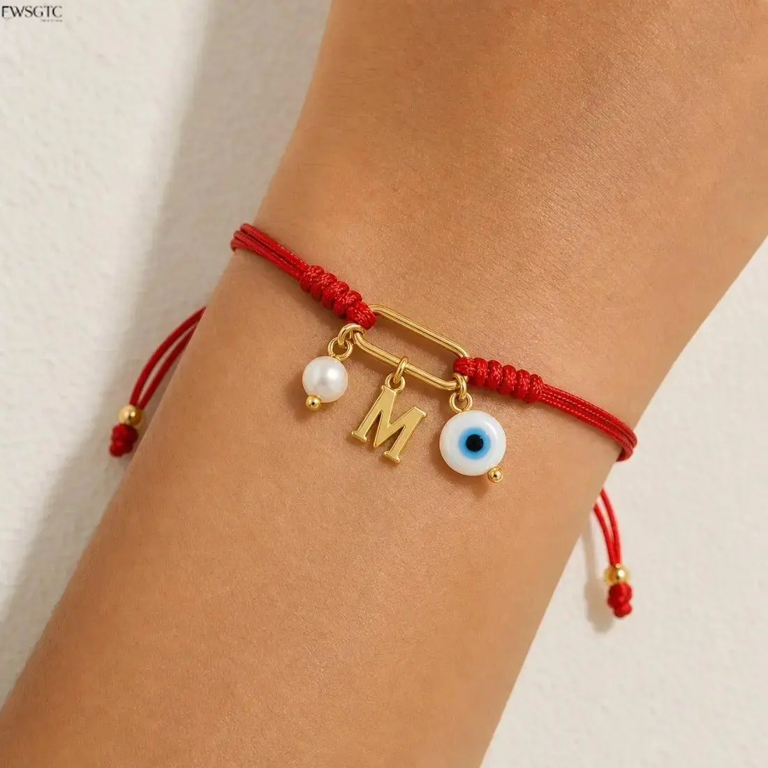 Boho Handmade Braided Cord Bracelet With Pearl Initial Letter Charm, Adjustable Lucky Stackable Minimalist Wrist Jewelry, Versatile Accessory For Daily Outfits, Beach Vacation, Birthday Celebrations, Best‑Friend Moments And Holiday Gifting Occasions
