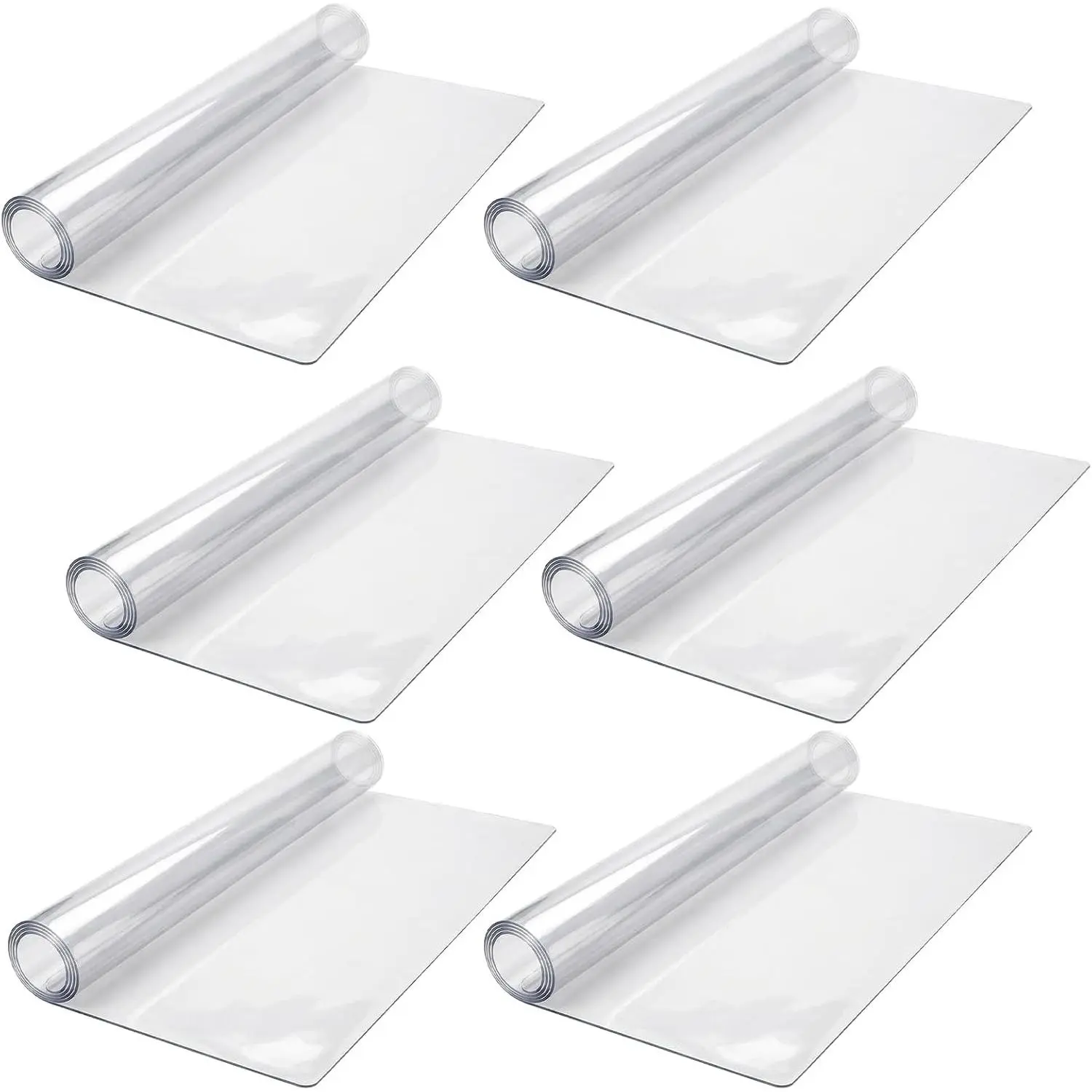 6 Pcs Nightstand Protector, Plastic Bedside Table Covers 15.8 x 23.6 Inch 1.5 mm Thick PVC Clear Table Cover Protector Coffee Tables Cover Multipurpose Clear Desk Mat Rectangle for Nightstand