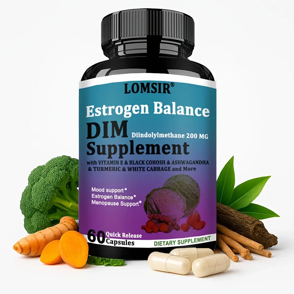 Dim Supplement Estrogen Balance - Estrogen Supplement for Women With Diindolylmethane, Vitamin E & Black Cohosh & Ashwagandha  & Turmeric And More - Menopause Support  - 60 Capsules