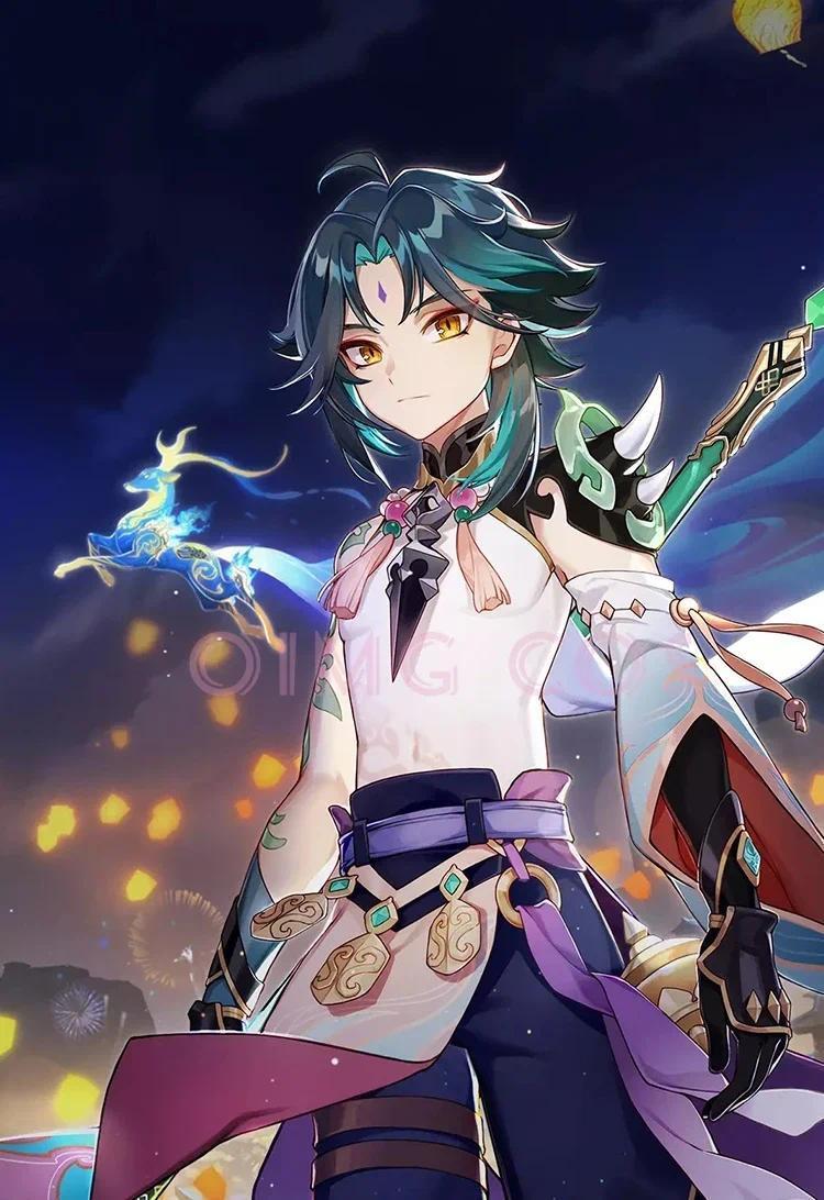 Xiao Cosplay Costume Genshin Impact Adult Carnival Uniform Wig Anime Halloween Costumes Women Game # 1 # W.