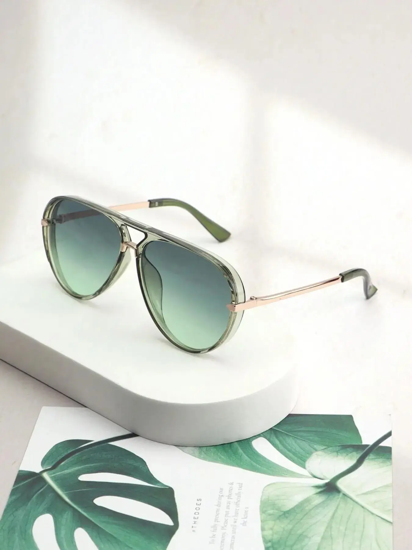 Women's Ombre Tinted Lens Aviator Sunglasses, Trendy Casual Sunglasses for Everyday Use, Stylish Shades, Fashionable Sunglasses, Fashion Accessories for Outdoor Activities
