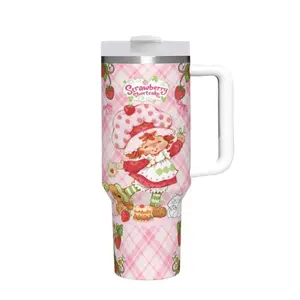 Strawberrry Shortcake  40oz Durable Stainless Steel Travel Tumbler for Hydration Perfect for Daily Use and Gift