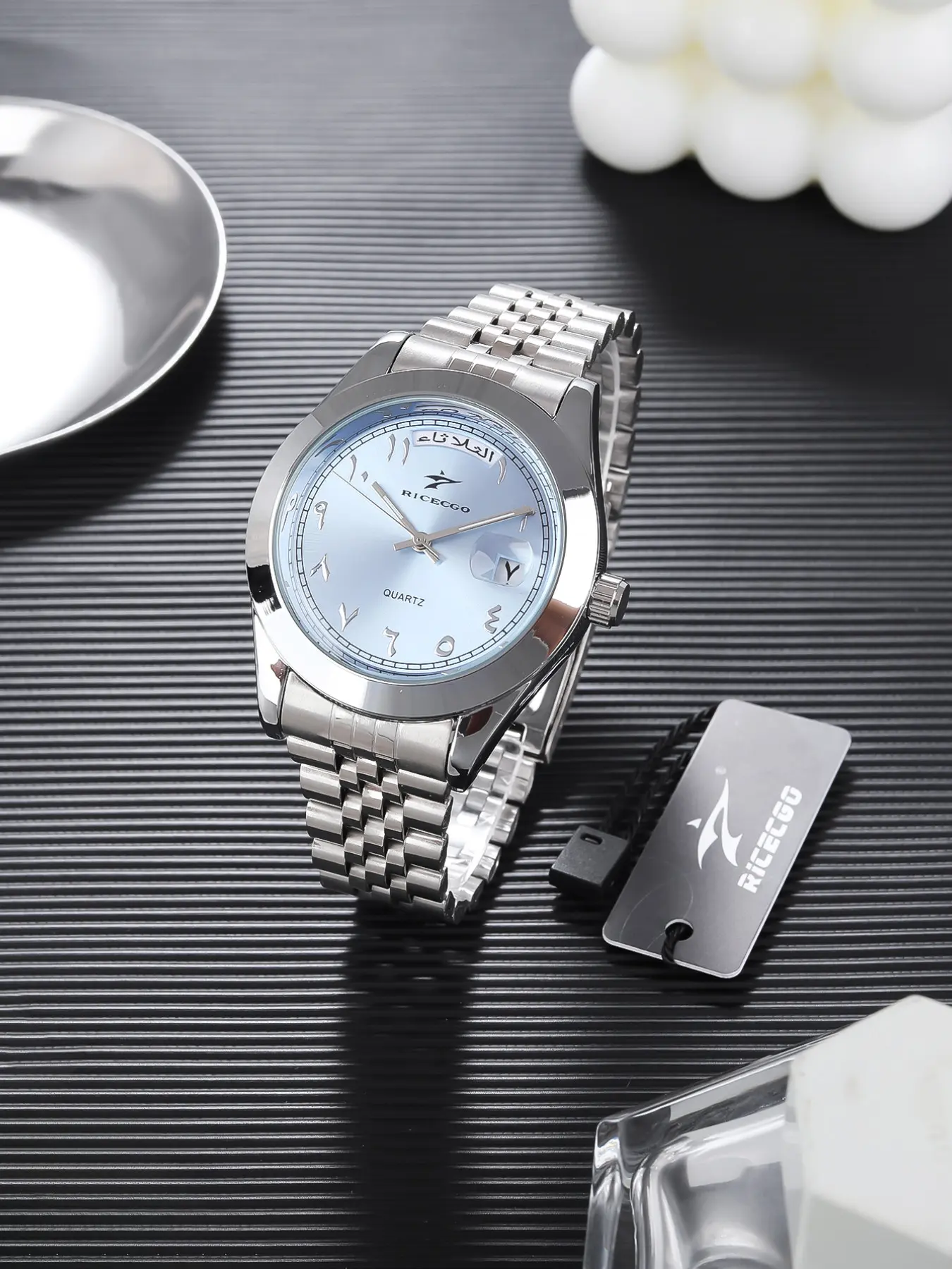 Men's Watch with Durable Stainless Steel Band, Quartz Analog Wristwatch, Dual Calendar Function, Fashion Jewelry Accessory, Suitable for Any Occasion