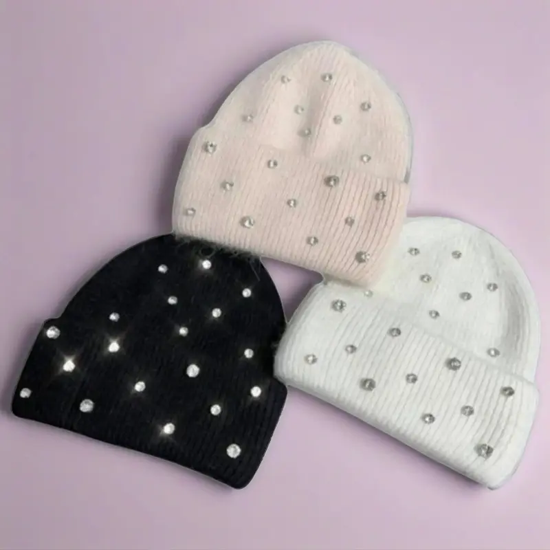 Faux Fur Thermal Knitted Fitted Beanie Hat Fluffy Thick Warm Fall Winter Casual Unisex Daily Fashion Cap