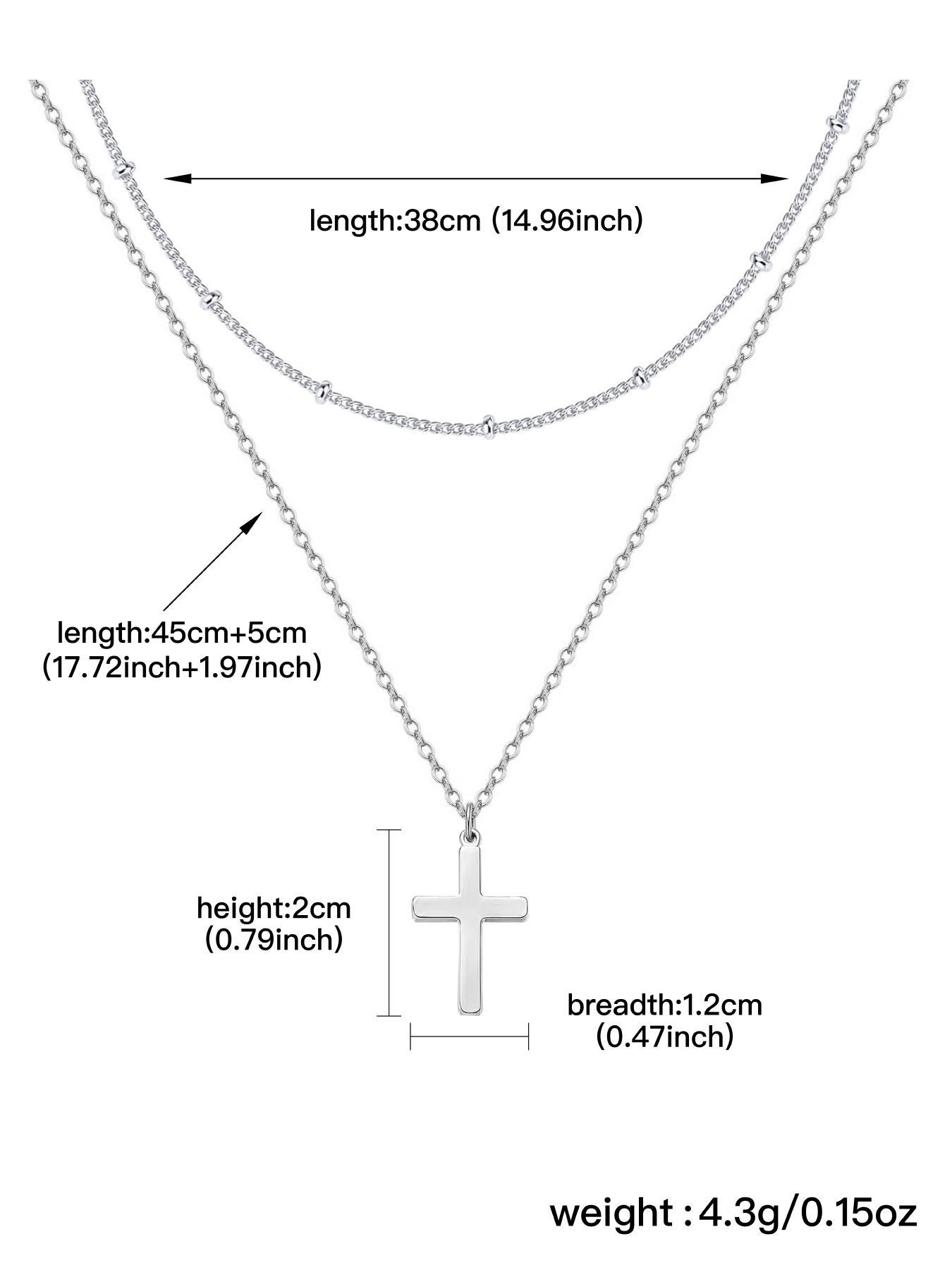 Simple Stainless Steel Cross Design Layered Necklace, Fashion Jewelry for Party, Daily Clothing Decor, Trendy All-match & Exquisite Jewelry for Birthday Gift
