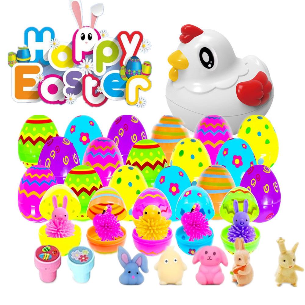 New Easter Egg Toys, Printed Plastic Openable Eggs, DIY Rabbit Gashapon, Easter Gifts