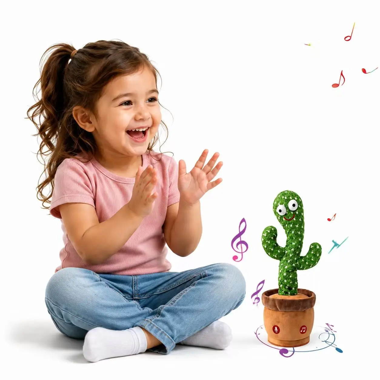 Talking Cactus Toy for Kids, Singing Cactus with 10 Songs, Voice Imitation, Light-Up Repeater, Unisex Christmas Gift, Toy