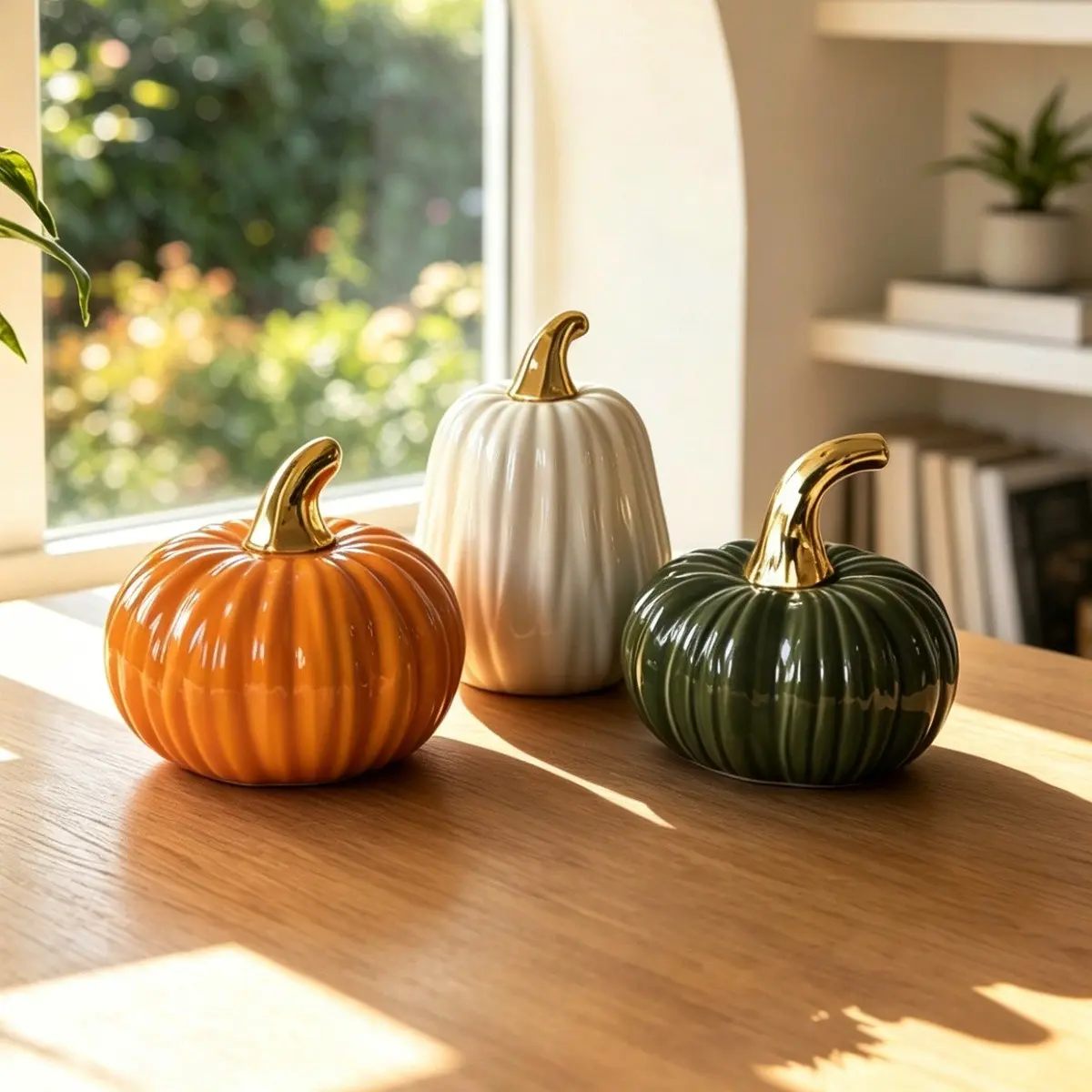 Creative Pumpkin Design Ornament, Elegant Decorative Ceramic Craft, Halloween Decoration, Kitchen, Office, Living Room, Desk Decor, Festival Gift