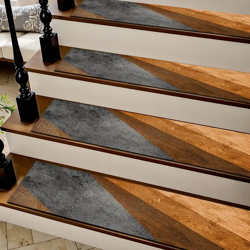 6/8/15 Piece Stair Mat Set, Non Slip Mat, Anti-Slip Rubber Bottom, Indoor Outdoor Stair Carpet, Perfect for Kids Elderly Pets, Home Decor