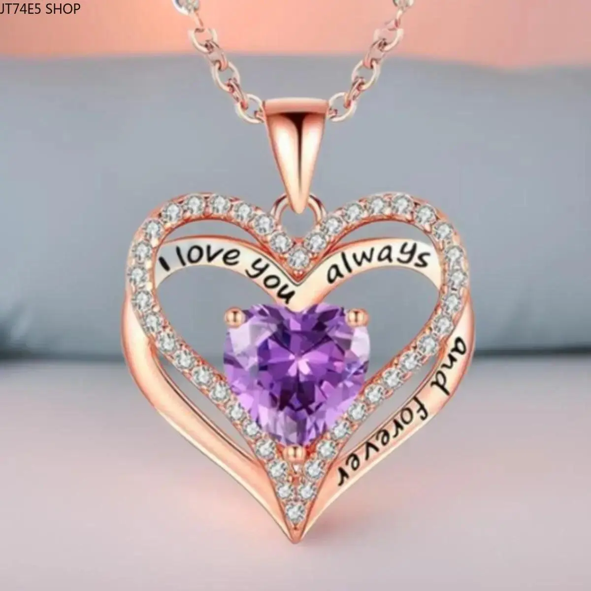 Zodiac Sign Crystal Infinity Heart Pendant Necklace, Romantic Sentimental Jewelry Gift for Women, Ideal Present for Girlfriend Anniversary