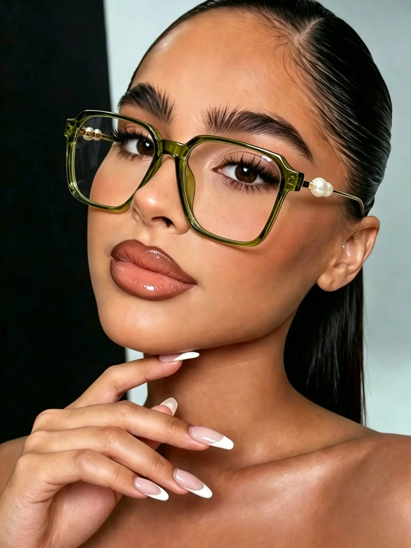 New Trendy Retro Square Pearl Sunglasses, High-Quality Unisex Casual Fashion Glasses, Perfect for Daily Wear, Office, and Commute
