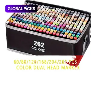 60/80/120/168/204/262pcs, Professional Art Design Markers, Dual Tip Drawing Pens, Art Marker Set, 60-262 Colors, Perfect for Anime & Illustrations, Ideal Gift for Artists & Beginners, Artist Supplies #GLOBAL PICKS