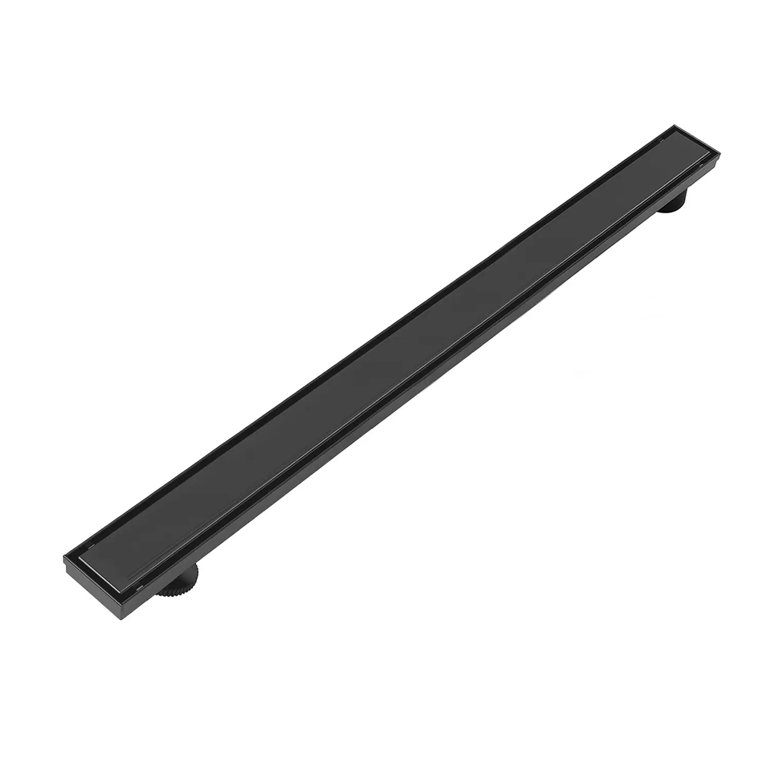 ARCH 36 Inch Offset Linear Shower Drain with Reversible Flat & Tile Insert Cover, 304 Stainless Steel Shower Floor Drain with Hair Strainer and Leveling Feet, Brushed Nickel Finish, Bathroom Wet Room Linear Drain Grate, Bathroom Shower Door