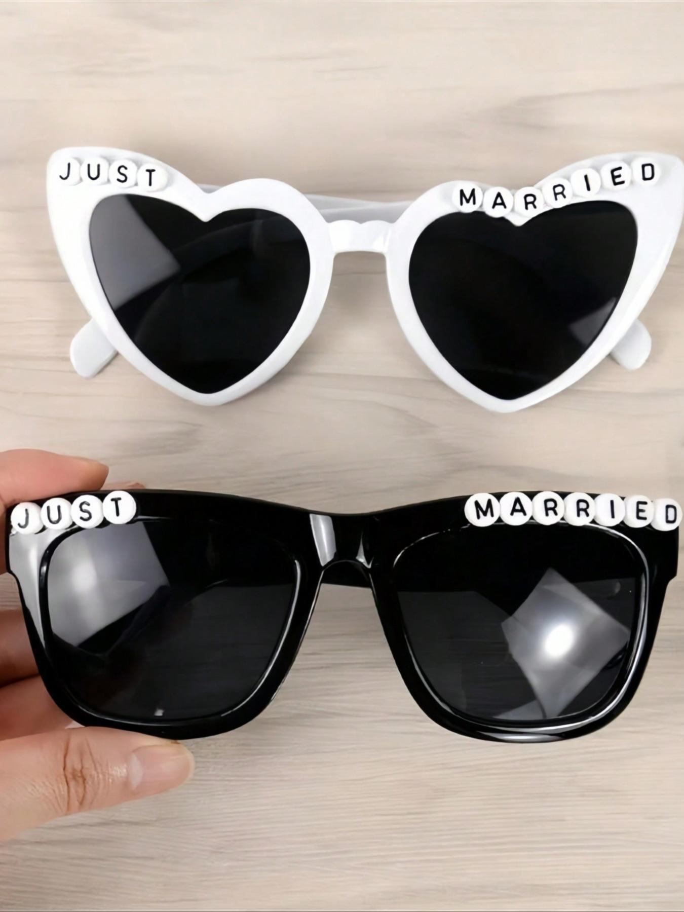 Uv400 Protective Sunglasses Set, Polarized Lens for Outdoor Weddings, Cute Style for Spring/summer, Bridal and Honeymoon Travel Accessories