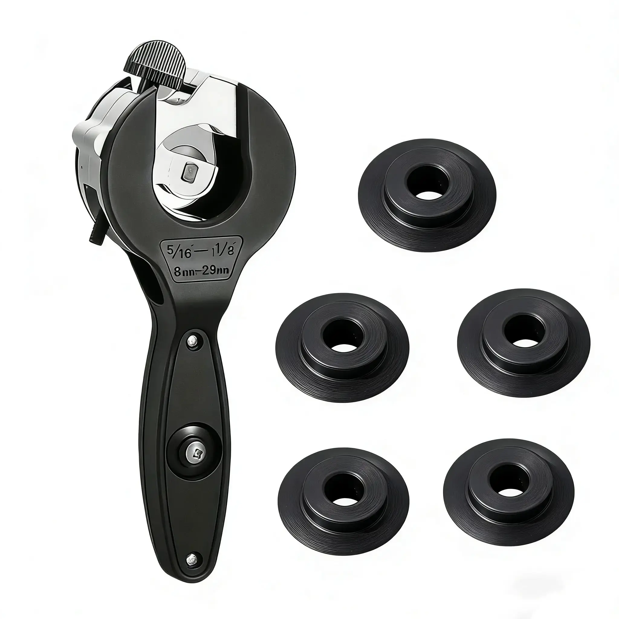 Heavy-Duty Ratchet Pipe Cutter - Pipe Cutter with Adjustable Large Handle (8mm-29mm) for Copper, Aluminum, Iron, Stainless Steel, PPR, and PE Pipes - Multifunctional Manual Tool - Efficient, No Power Required - Ratcheting Pipe Cutter, Copper Pipe Cutters