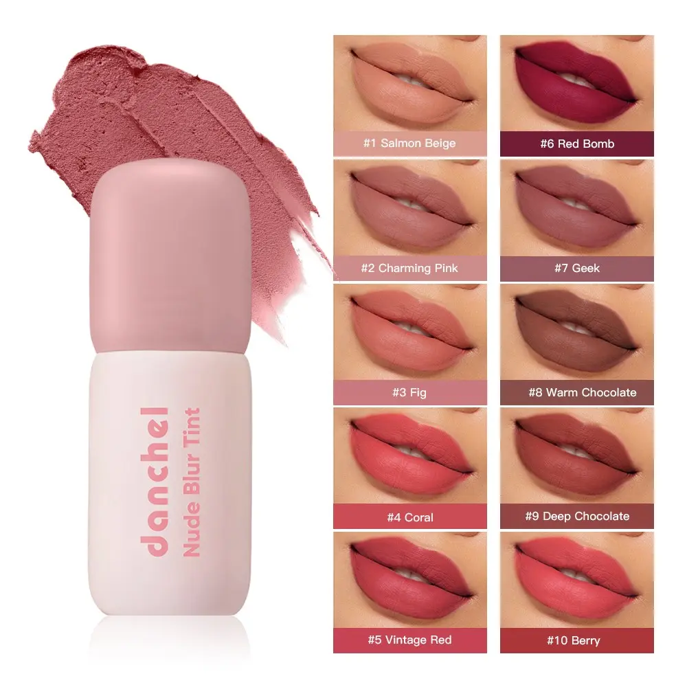 10 Shades Waterproof Matte Lip Gloss, Lip & Cheek 2-In-1,  Long-Lasting Wear, Lightweight & Smooth, Soft Mist Natural Finish, Summer Vibe, Suitable for Date, Commute, Party and Dance