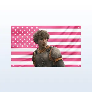 2D Flat  2D Flat  Single Piece 2D Flat Tapestry Featuring The American Flag with Percy Jackson Theme PJO Wall Decoration | Walker Scobell | Decor for Dorms And Fraternity Rooms Inspired by Greek Mythology Y2K Indie Room Decor Wall Tapestry