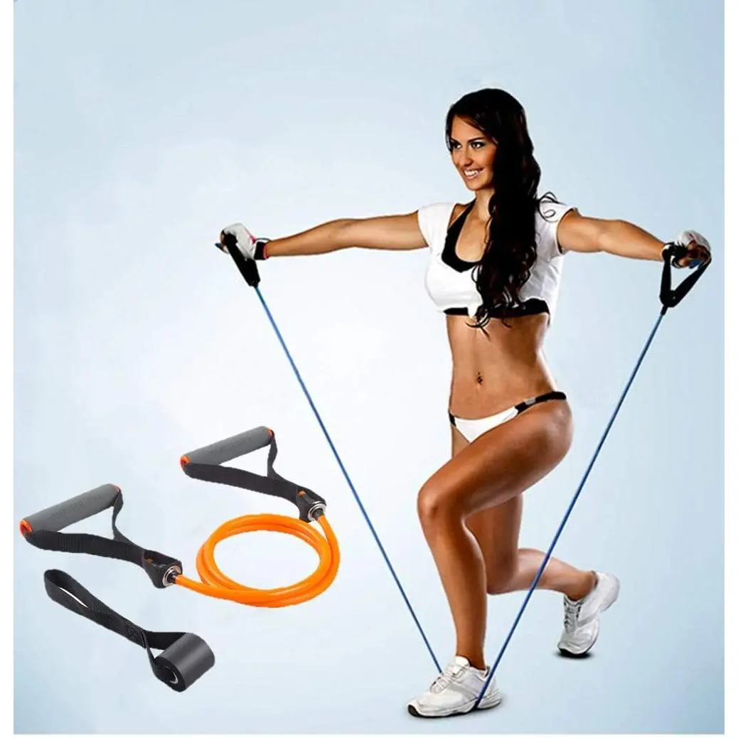 Single Resistance Bands, Workout Bands with Handles and the Exercise Bands with Door Anchor, Suitable for Resistance , Physical ,  Workouts, Boxing