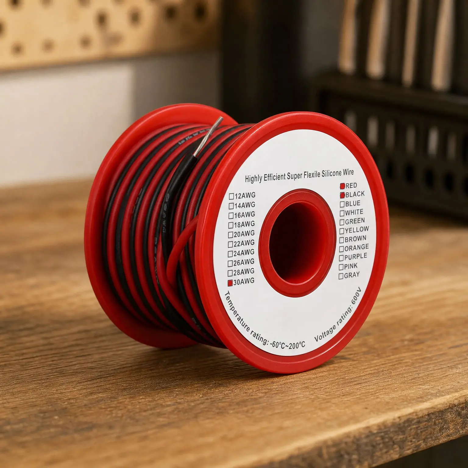 30 Gauge Silicone Wire Red and Black Each 50ft, 2 Separate Wires - Flexible 30 AWG Stranded Tinned Copper Wire with Silicone Rubber Insulation for RC Models, Drones, Robots, EV Chargers, 3D Printers
