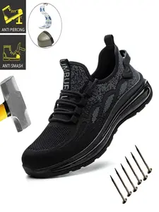 Steel Toe Shoes for Women Work Sneakers, Steel Toe Footwear, Indestructible Comfortable Safety Lightweight Breathable Construction Anti-Punctur Anti-smash Protective Ergonomic Design wear resistant