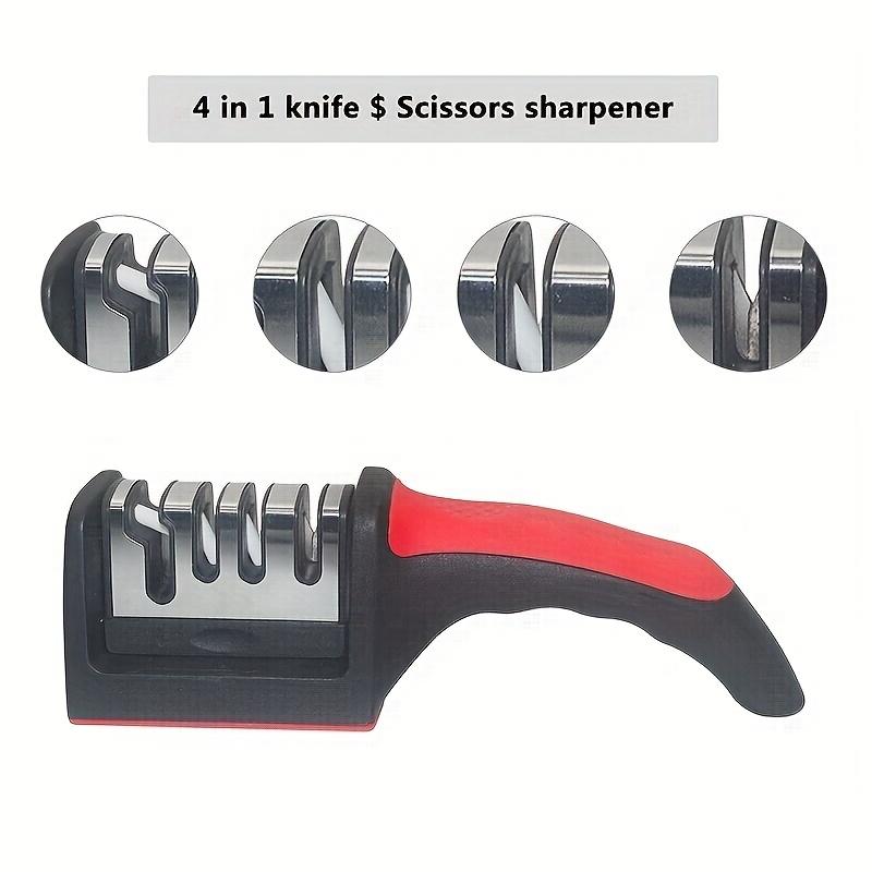 4-Stage Professional Kitchen Knife Sharpener - Tungsten & Diamond Ceramic Sharpening Stone for Chefs Kitchenware Home