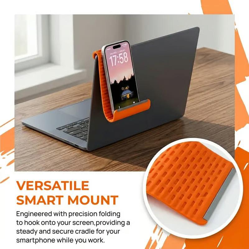 Flexible Silicone Aluminum Phone holder stand, Bendable Rollable Foldable Design, Universal Adjustable Anti-Slip Desktop Mount for Phone Tablet Laptop, Portable Ergonomic Holder for Home Office