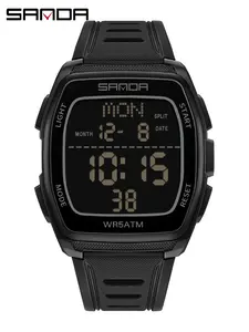 Fashion Barrel Shaped Dial Design Mens Digital Watches Waterproof, Outdoors Sports Watch For Men, Man Led Backlight Wristwatch, Alarm Clock Date Week Stopwatch Countdown Electronics Watch For Man Son Ideal Festive Birthdays