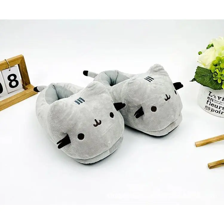Cute Slippers Cartoon Cat Slippers Indoor Home Warmth Fall & Winter Plush Cotton Shoes Cotton Slippers for Men