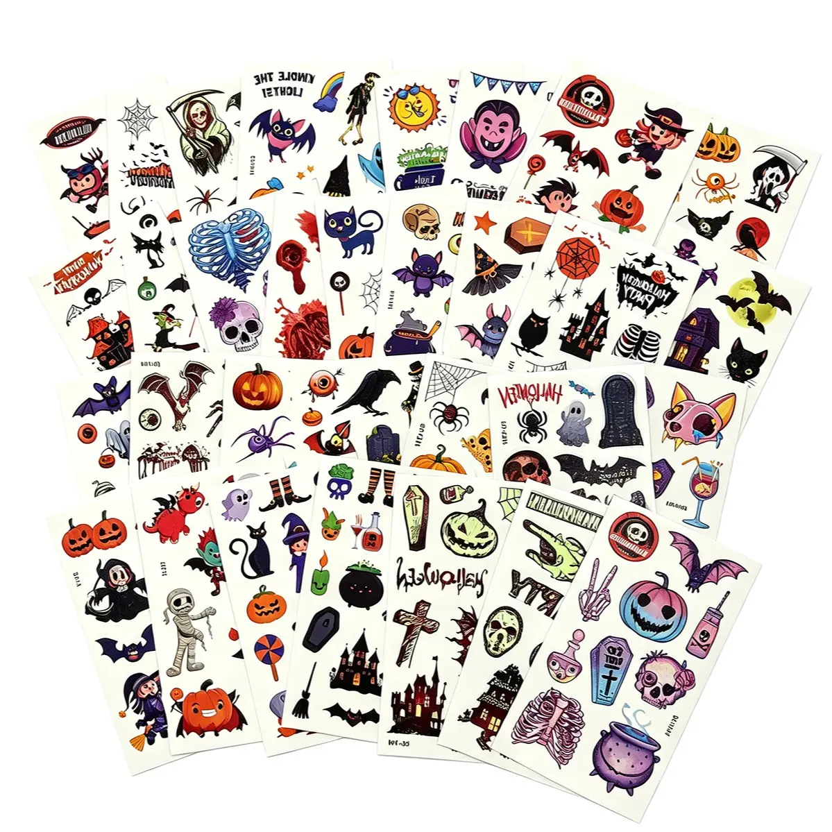 Halloween Temporary Tattoo Stickers, Removable, 30/60 Sheets, Party Gift Set, Random Colors, Halloween Theme Decorations, Halloween Gifts