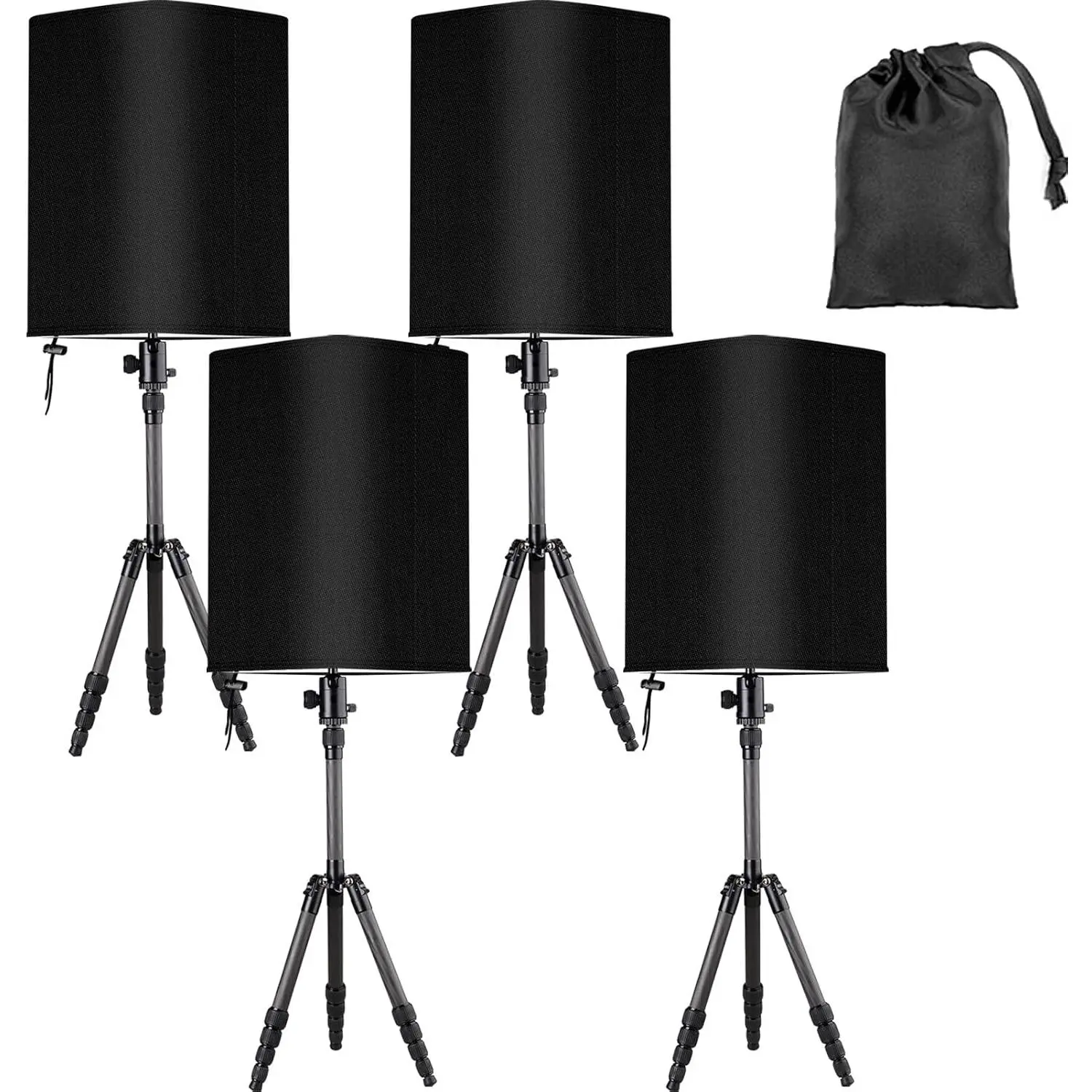 4-Pack 15in Weatherproof Outdoor Speaker Covers - 600D Thick Oxford Fabric, UV Protection, Drawstring for PA DJ Speakers