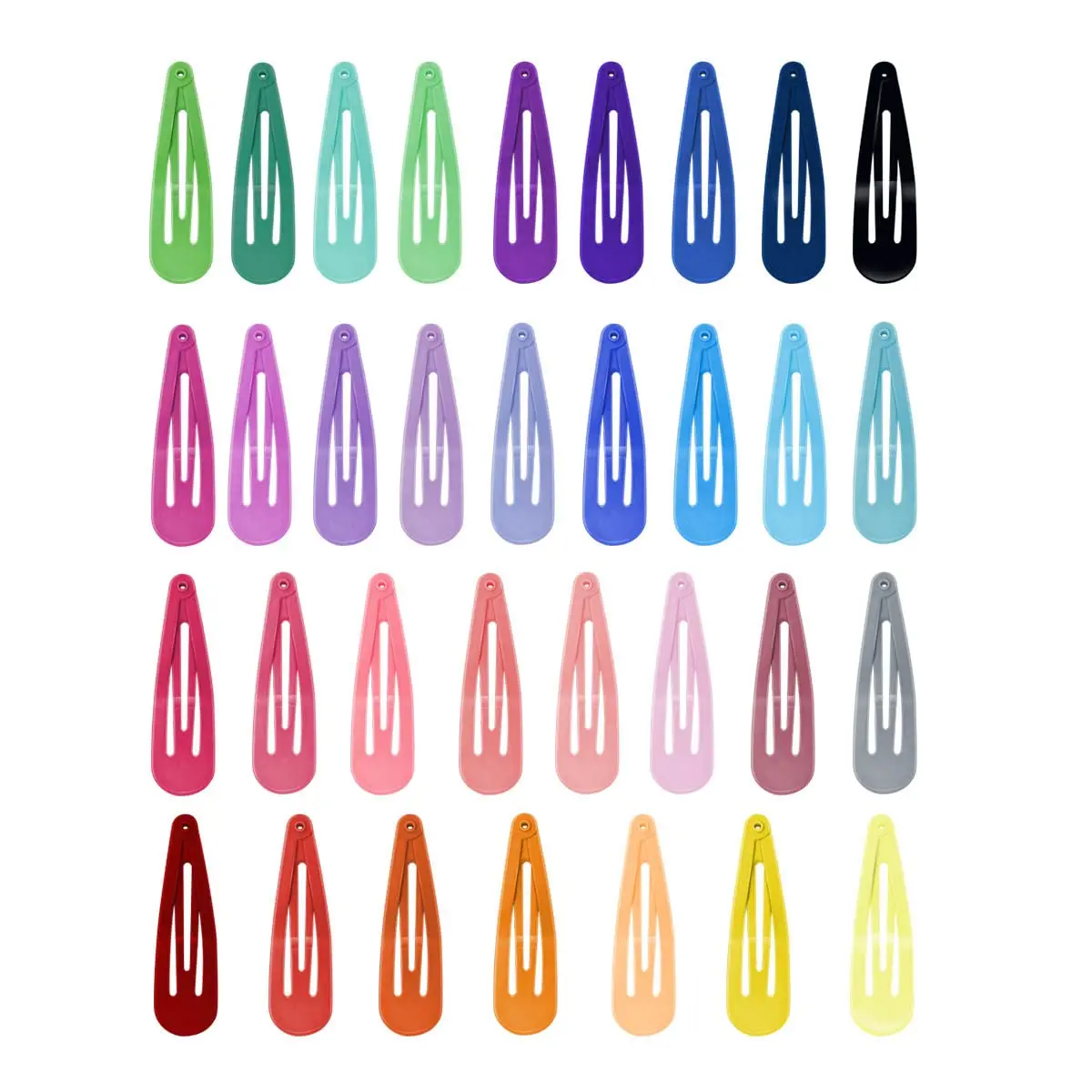 100 count Girls Snap Hair Clips Colorful Hair Clips Barrettes 2 Inch No Slip Metal Barrettes in 33 Candy Color Glossy Hair Accessories for Girls Women Teens  Ladies ( Colors)