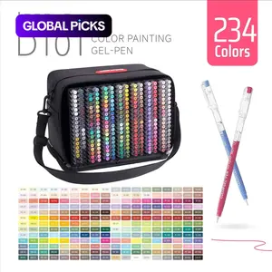 Languo 234 Color Professional Gel Painting Pen Set, Quick Dry Waterproof Ink, Natural Layering, Fine Touch, Anti-Slip Grip, Storage Bag Included, Travel Painting Supplies, Art Drawing Supplies, Art Craft Supplies, Art Materials #GLOBAL PICKS